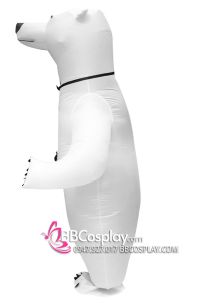 Mascot Gấu Trắng Bơm Hơi