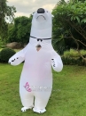 Mascot Gấu Trắng Bơm Hơi