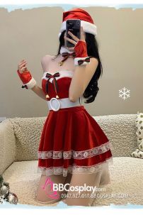 Đồ Giáng Sinh Cúp Ngực Thắt Lưng Trắng