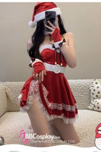 Đồ Giáng Sinh Cúp Ngực Thắt Lưng Trắng