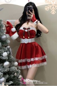 Đồ Giáng Sinh Cúp Ngực Thắt Lưng Trắng