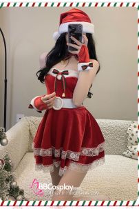 Đồ Giáng Sinh Cúp Ngực Thắt Lưng Trắng