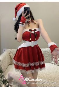 Đồ Giáng Sinh Cúp Ngực Thắt Lưng Trắng