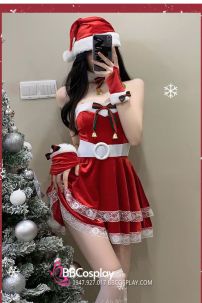 Đồ Giáng Sinh Cúp Ngực Thắt Lưng Trắng