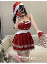 Trang Phục Giáng Sinh Cúp Ngực Thắt Lưng Trắng