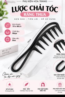 Lược Đen Răng Thưa Chải Tóc Giả