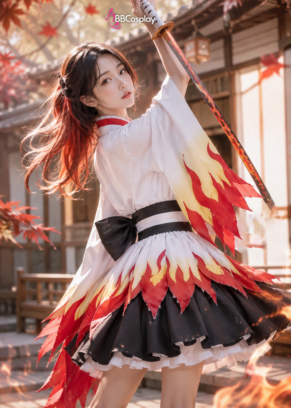 Trang Phục Waloli Viêm Trụ Rengoku Kyoujurou (Thanh Gươm Diệt Quý)