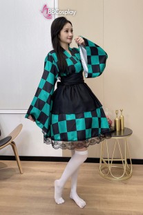 Trang Phục Waloli Cosplay Kamado Tanjiro (Thanh Gươm Diệt Quỷ)