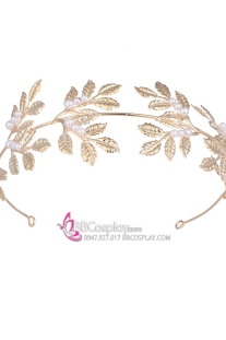 Cài Tóc Nguyệt Quế Kim Loại Có Đính Hạt