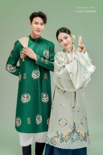 Đồ Nhật Bình Xanh Lá - Hoạ Tiết In