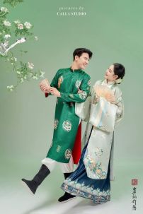 Đồ Nhật Bình Xanh Lá - Hoạ Tiết In