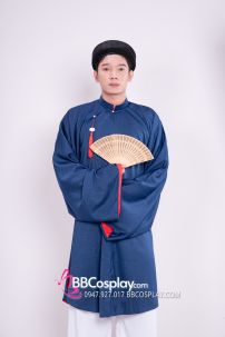 Đồ Việt Phục Cặp Đôi Ngũ Thân Xanh Navy Lót Đỏ Và Hồng Nude