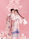 Trang Phục Nhật Bình Hồng Vải Gấm Hoạ Tiết In