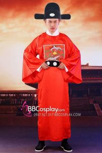 Trang Phục Cổ Trang Quan Trạng Kỳ Hạc - Màu Đỏ Vải Không Bóng