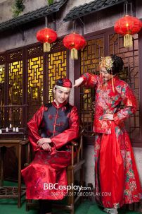 Đồ Mãn Châu Nam - Áo Đen Váy Đỏ