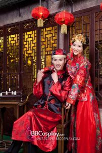 Đồ Mãn Châu Nam - Áo Đen Váy Đỏ