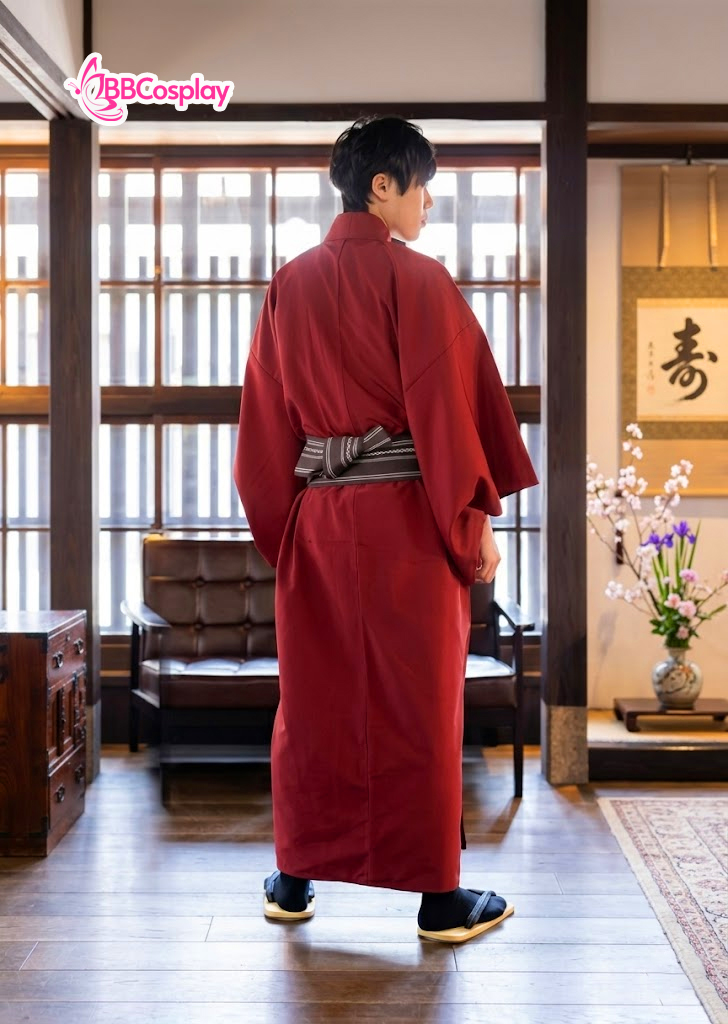 Trang Phục Nam Nhật Bản Nagagi Đỏ Trơn - HÀNG SHOP MAY