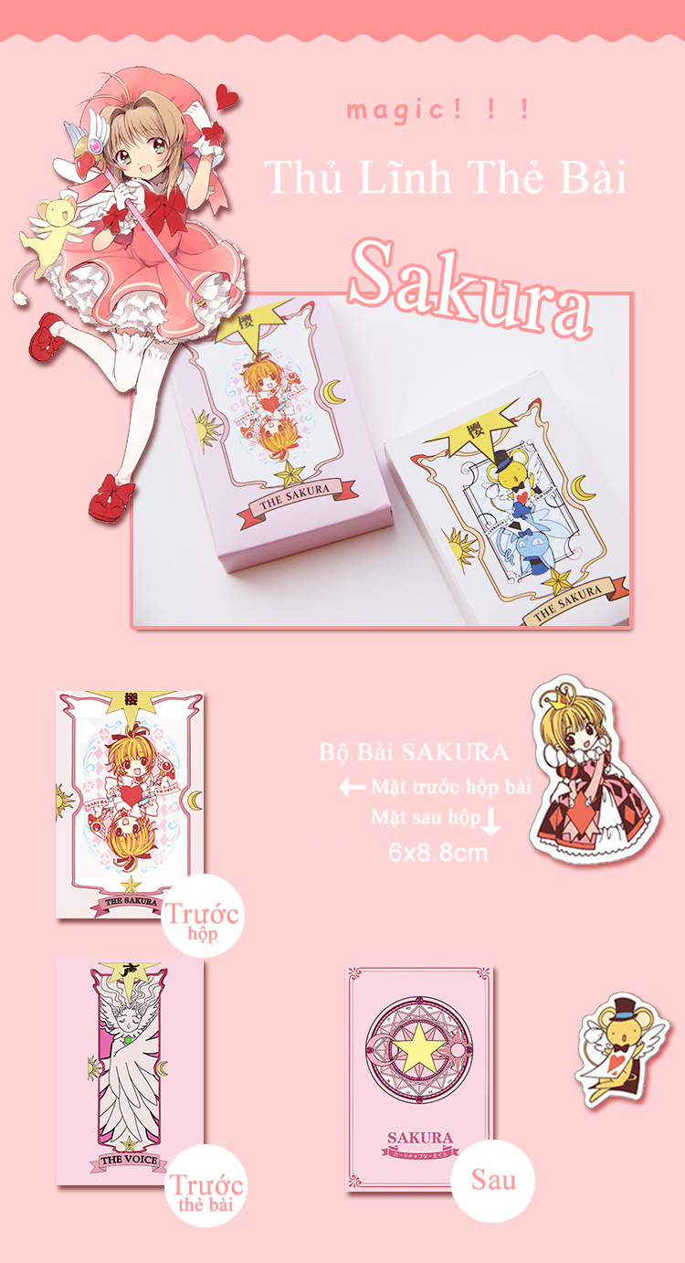 Bộ Bài Sakura Siêu Nhí 55 Lá Vừa Lòng Bàn Tay
