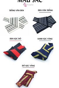 Đai Lưng Kimono Nam Màu Trắng Vân Sọc Đen - Kakuobi