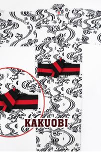 Đai Lưng Kimono Nam Đen Sọc Đỏ - Kakuobi