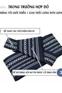 Đai Lưng Kimono Nam Màu Đen Vân Trắng - Kakuobi