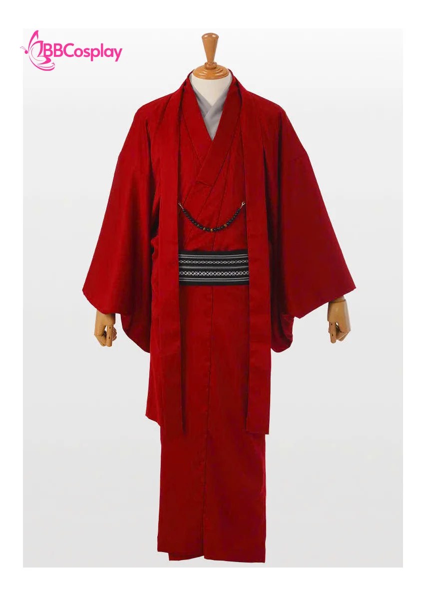 Trang Phục Nam Nhật Bản Yukata Đỏ Kèm Khoác Haori Thêu Gia Huy Hoa Mai - HÀNG SHOP MAY