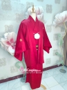 Trang Phục Nam Nhật Bản Yukata Đỏ Kèm Khoác Haori Thêu Gia Huy Hoa Mai - HÀNG SHOP MAY