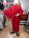 Trang Phục Nam Nhật Bản Yukata Đỏ Kèm Khoác Haori Thêu Gia Huy Hoa Mai - HÀNG SHOP MAY