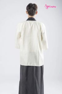 Kimono Nam Phong Cách Samurai - Áo Kem Váy Sọc