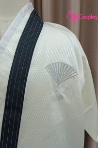 Kimono Nam Phong Cách Samurai - Áo Kem Váy Sọc