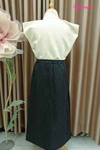 Kimono Nam Phong Cách Samurai - Áo Kem Váy Sọc