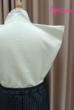 Kimono Nam Phong Cách Samurai - Áo Kem Váy Sọc