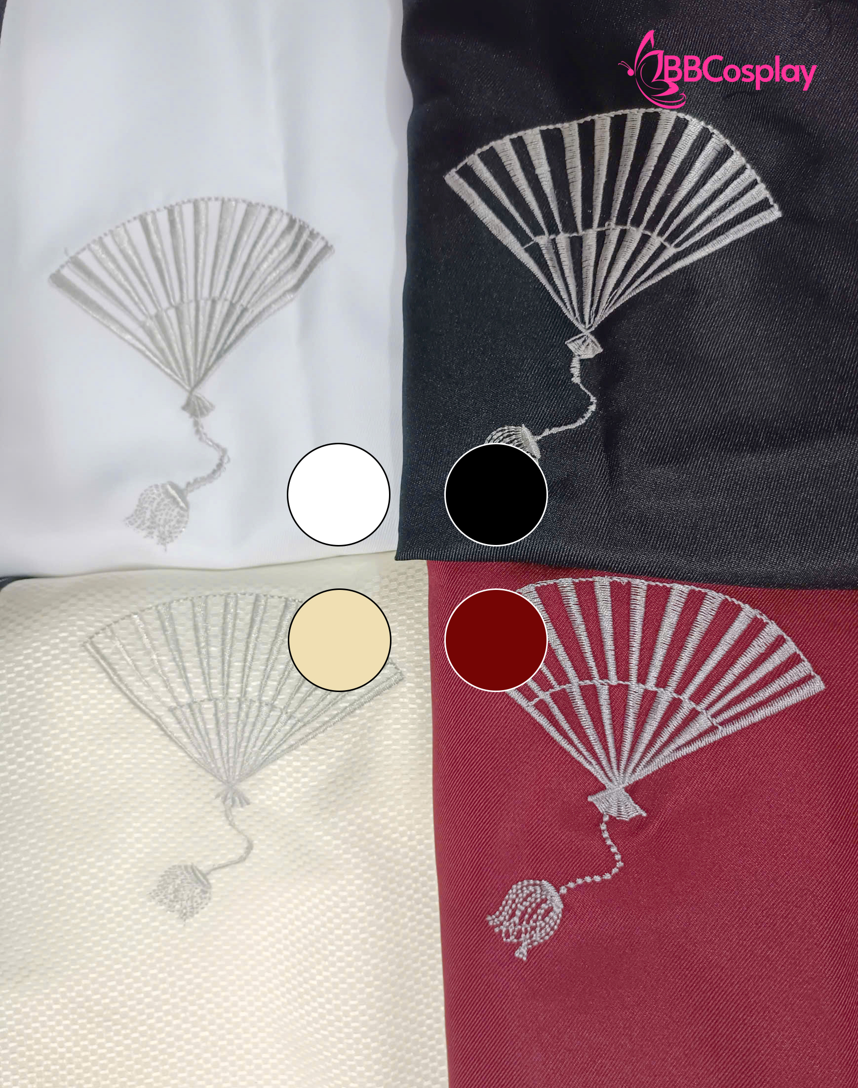 Kimono Nam Phong Cách Samurai - Áo Kem Váy Sọc