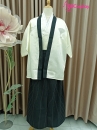Kimono Nam Phong Cách Samurai - Áo Kem Váy Sọc