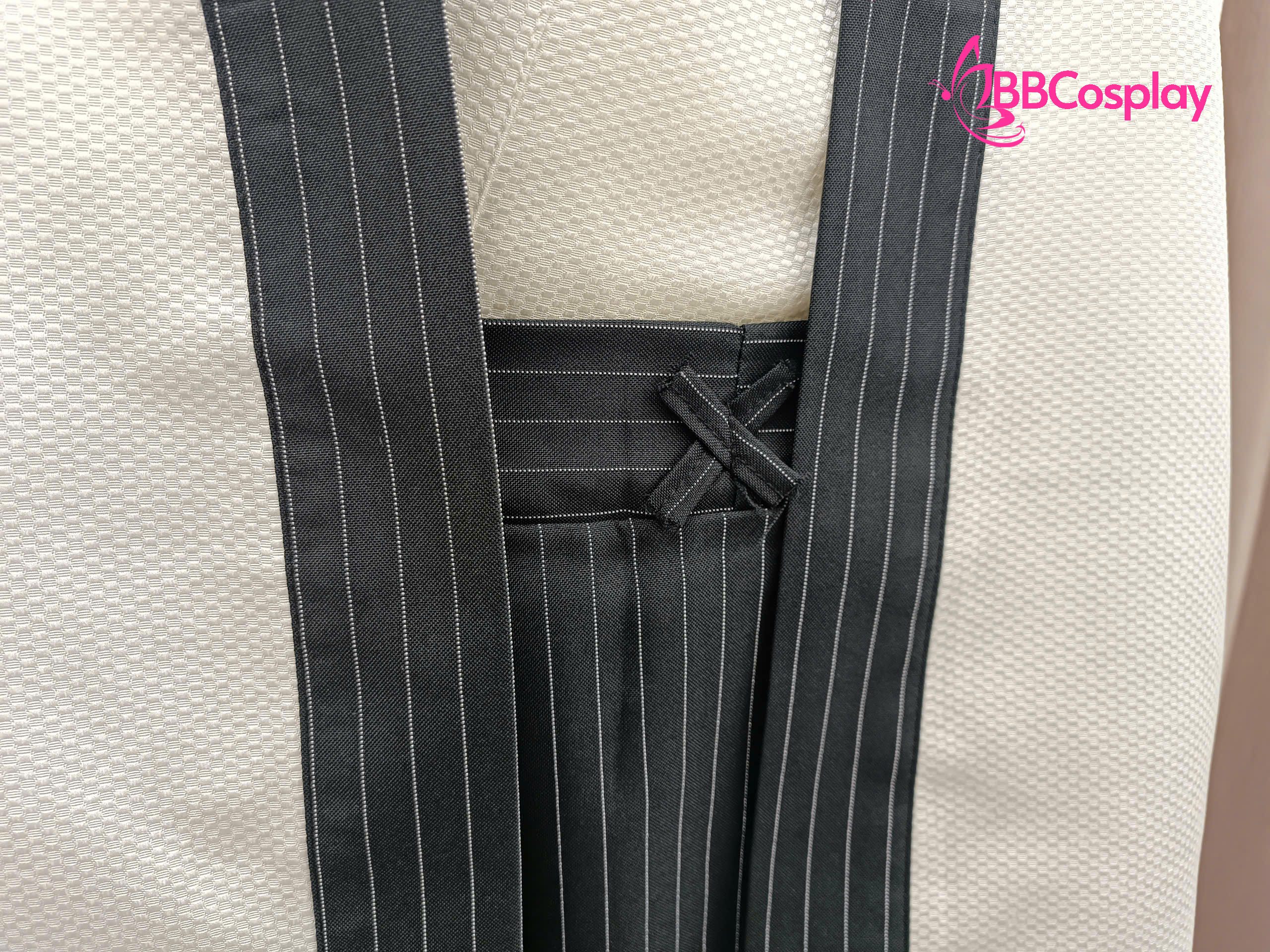 Kimono Nam Phong Cách Samurai - Áo Kem Váy Sọc