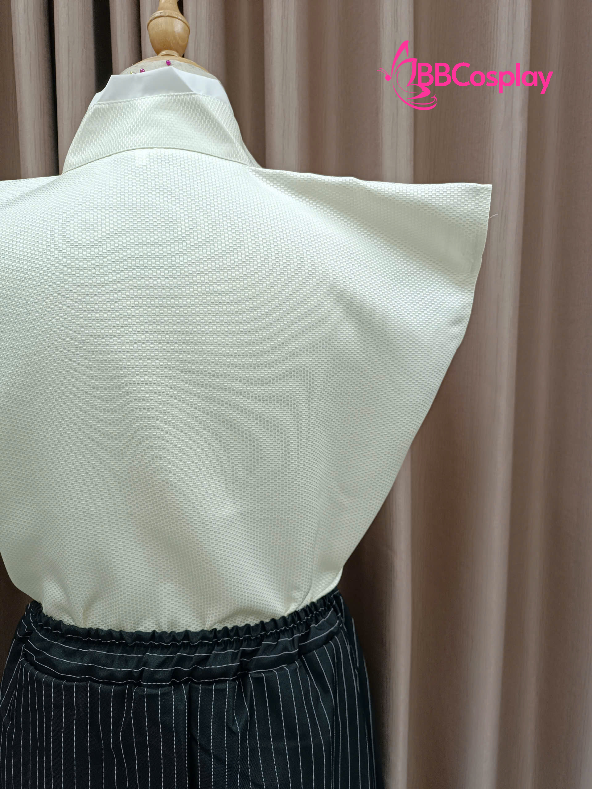 Kimono Nam Phong Cách Samurai - Áo Kem Váy Sọc
