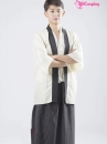 Kimono Nam Phong Cách Samurai - Áo Kem Váy Sọc
