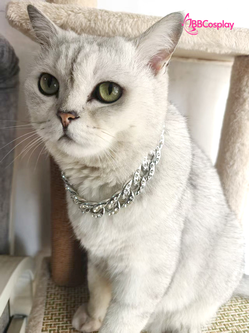 Vòng Cổ Dây Chuyền Vàng Cho Chó Mèo Bằng Nhựa Sang Chảnh