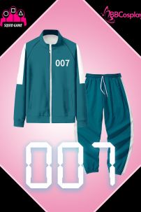 Trang Phục Người Chơi 007 Trò Chơi Con Mực - Màu Xanh Nhạt