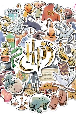 Hình Dán Harry Potter Dễ Thương - Set 10 Tấm Lộn Xộn