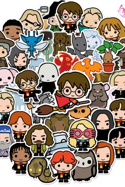 Hình Dán Harry Potter Dễ Thương - Set 10 Tấm Lộn Xộn