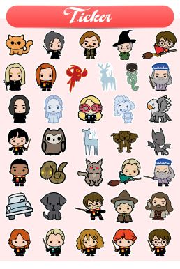 Hình Dán Harry Potter Dễ Thương - Set 10 Tấm Lộn Xộn