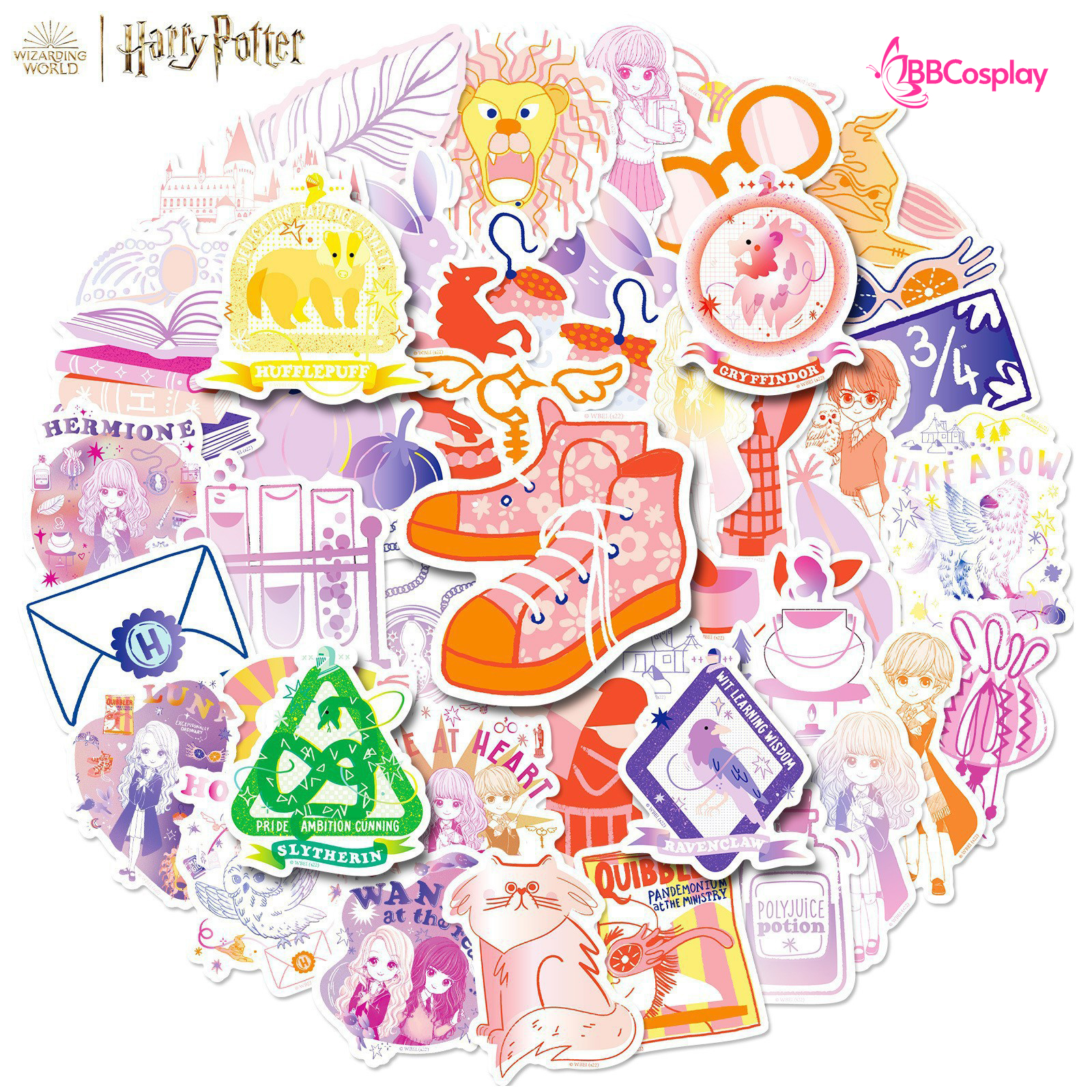 Hình Dán Harry Potter Dễ Thương - Set 10 Tấm Lộn Xộn