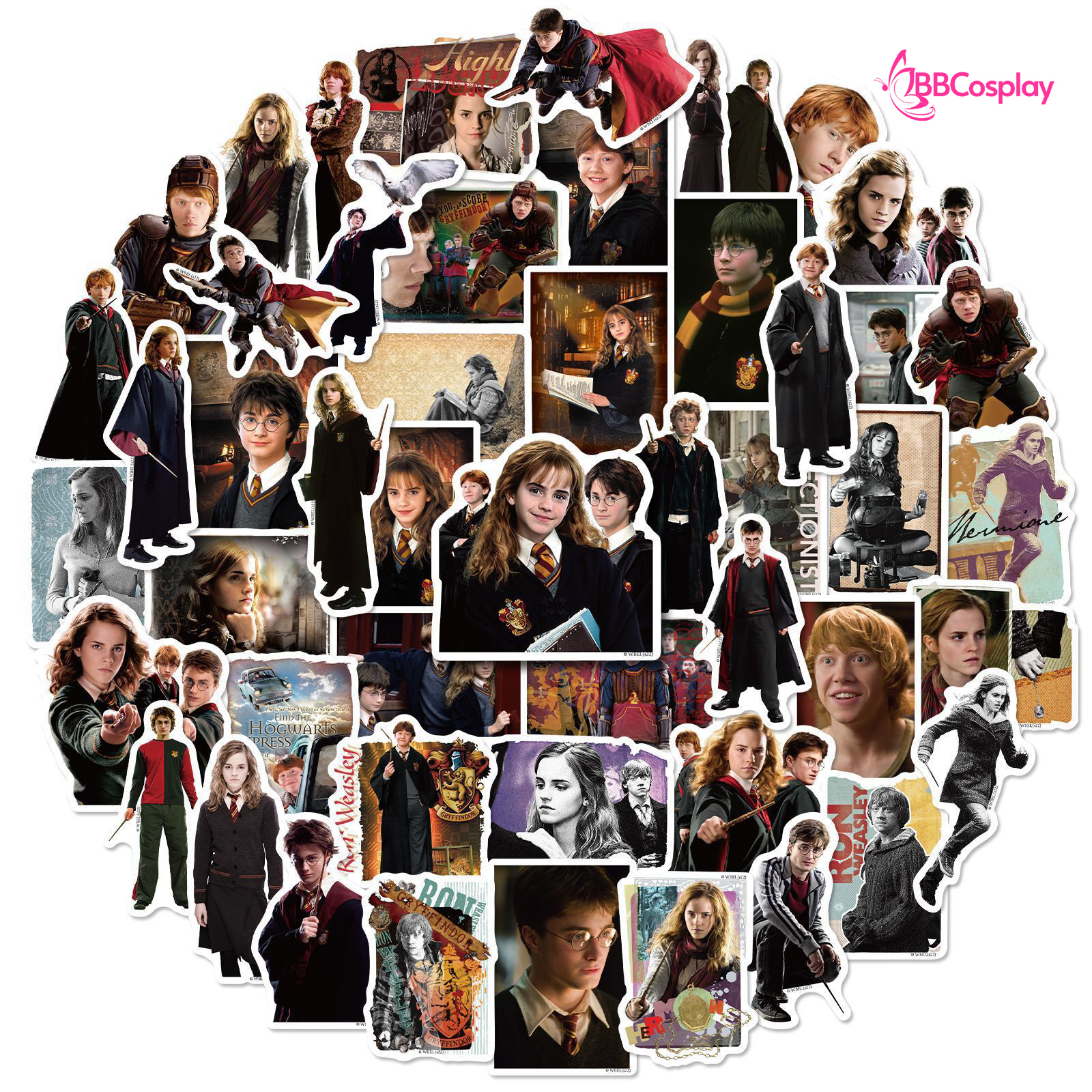Hình Dán Harry Potter Dễ Thương - Set 10 Tấm Lộn Xộn