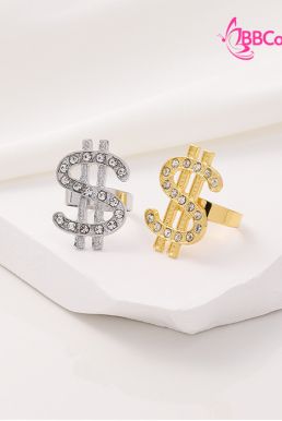 Phụ Kiện Dây Chuyền Vàng Mặt Dây Hình Đô La Và Nhẫn Mặt Đô La
