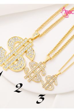 Phụ Kiện Dây Chuyền Vàng Mặt Dây Hình Đô La Và Nhẫn Mặt Đô La