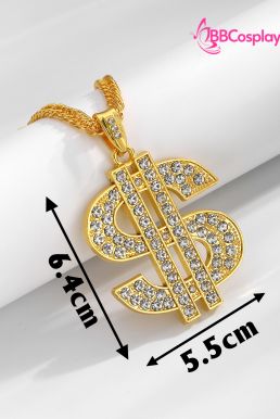 Phụ Kiện Dây Chuyền Vàng Mặt Dây Hình Đô La Và Nhẫn Mặt Đô La