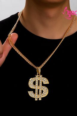 Phụ Kiện Dây Chuyền Vàng Mặt Dây Hình Đô La Và Nhẫn Mặt Đô La