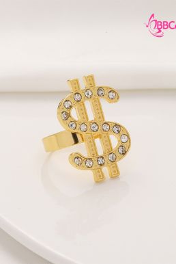Phụ Kiện Dây Chuyền Vàng Mặt Dây Hình Đô La Và Nhẫn Mặt Đô La