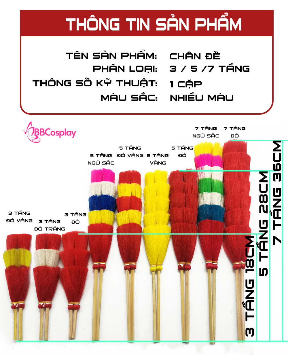 Chân Đế Chim Trĩ 3 TẦNG - ĐỎ